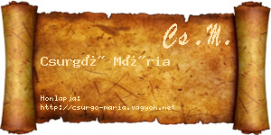 Csurgó Mária névjegykártya