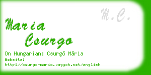 maria csurgo business card